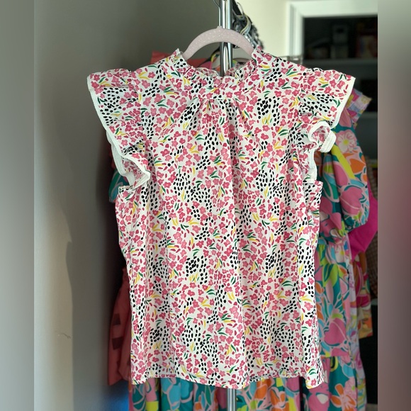 NWT Ruffled cap sleeve blouse large - Picture 1 of 6